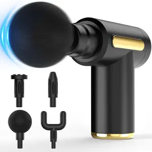 Portable 4-in-1 Massage Gun for Neck & Shoulder, 6-Speed Handheld Electric Muscle Massager for Deep Tissue Pain Relief