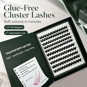 [ELYSIA One Box] Spiky Cluster Lashes 10-12mm Self Adhesive Waterproof Long Lasting Press On Lashes for Effortless Eye Makeup Application Camellia Spiky Cluster Lashes – One Box