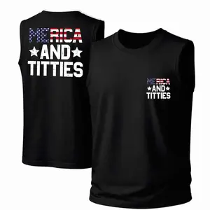 "“Merica And Titties”" — Punk Printed Style. This Is A Casual Item Suitable For Both Men And Women, Especially Perfect For Spring And Summer; The Cool Print And Classic Crew Neck Cut