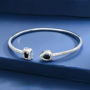 Luxury High-end Open Adjustable Bangle, European American Ins Style Super Sparkly Versatile Bracelet for Women