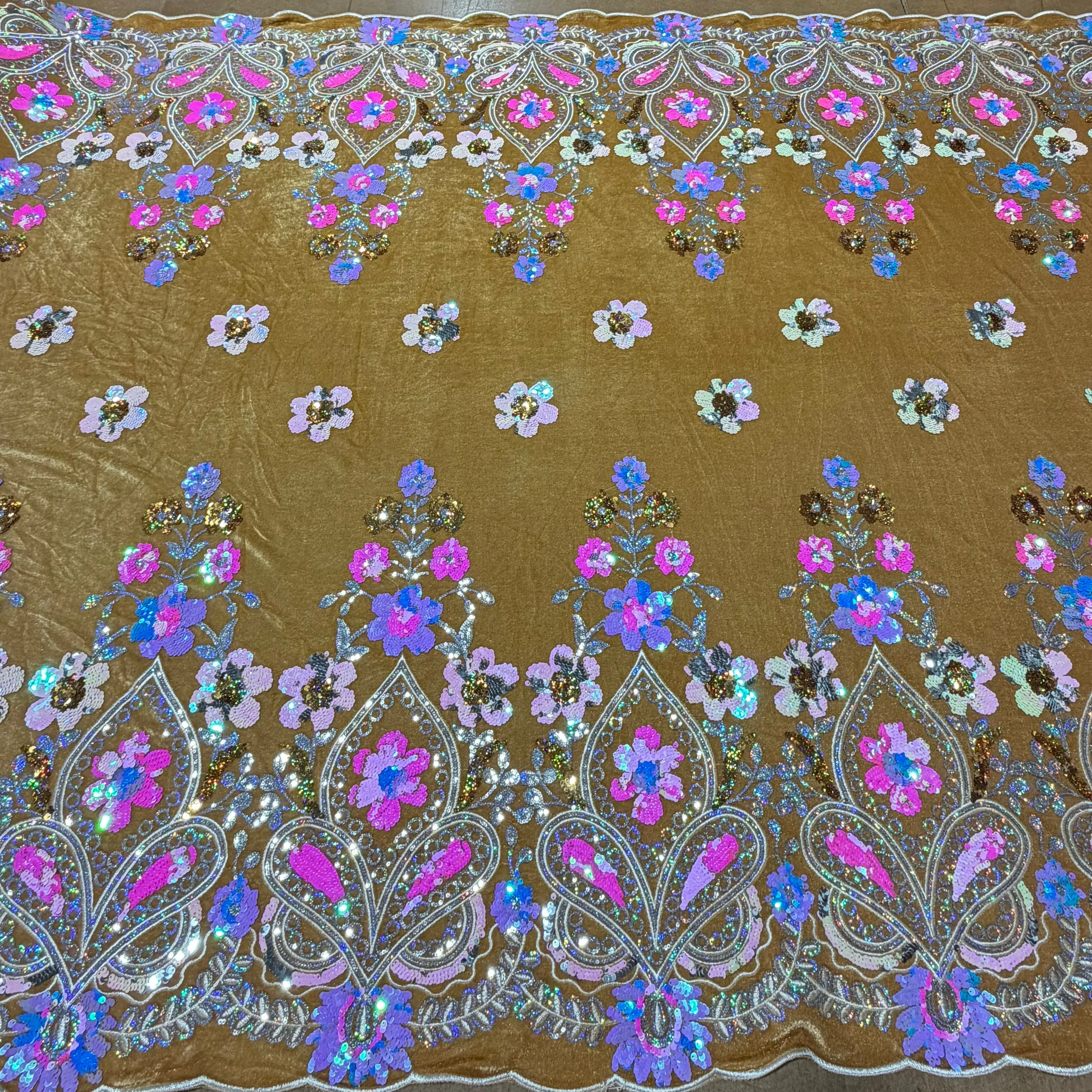 Sequin Embroidered Velvet