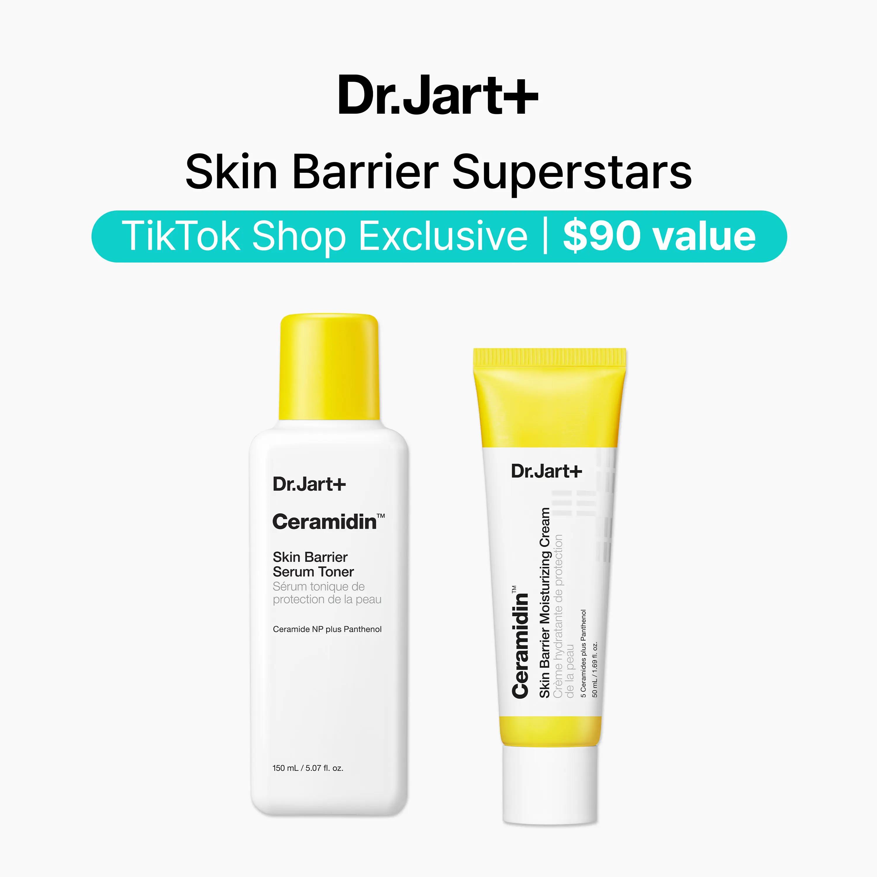 Ceramidin Skin Barrier Repair Set | Korean Skincare for Dry, Sensitive Skin (Cream + Toner) with Ceramides