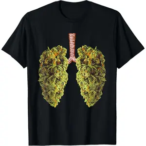 Funny Weed Lung Marijuana Bud T-Shirt - THC Lung TShirt T-Shirt