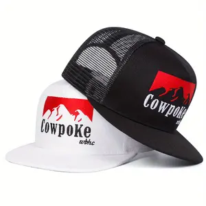 Unisex Letter Embroidered Hip Hop Hat Mesh Hat Outdoor Sport Adjustable Sunscreen Leisure Hat Spring Autumn Travel Tourism Beach Vacation