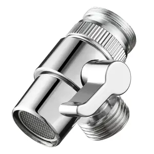 Universal Leak-Proof Quick Connect Heavy Duty Metal Faucet Adapter, One-Click Dual Outlet Valve, Compatible with Washing Machine Shower Garden Hose, Multi Size Adjustable for Kitchen Bathroom Outdoor Faucet Use