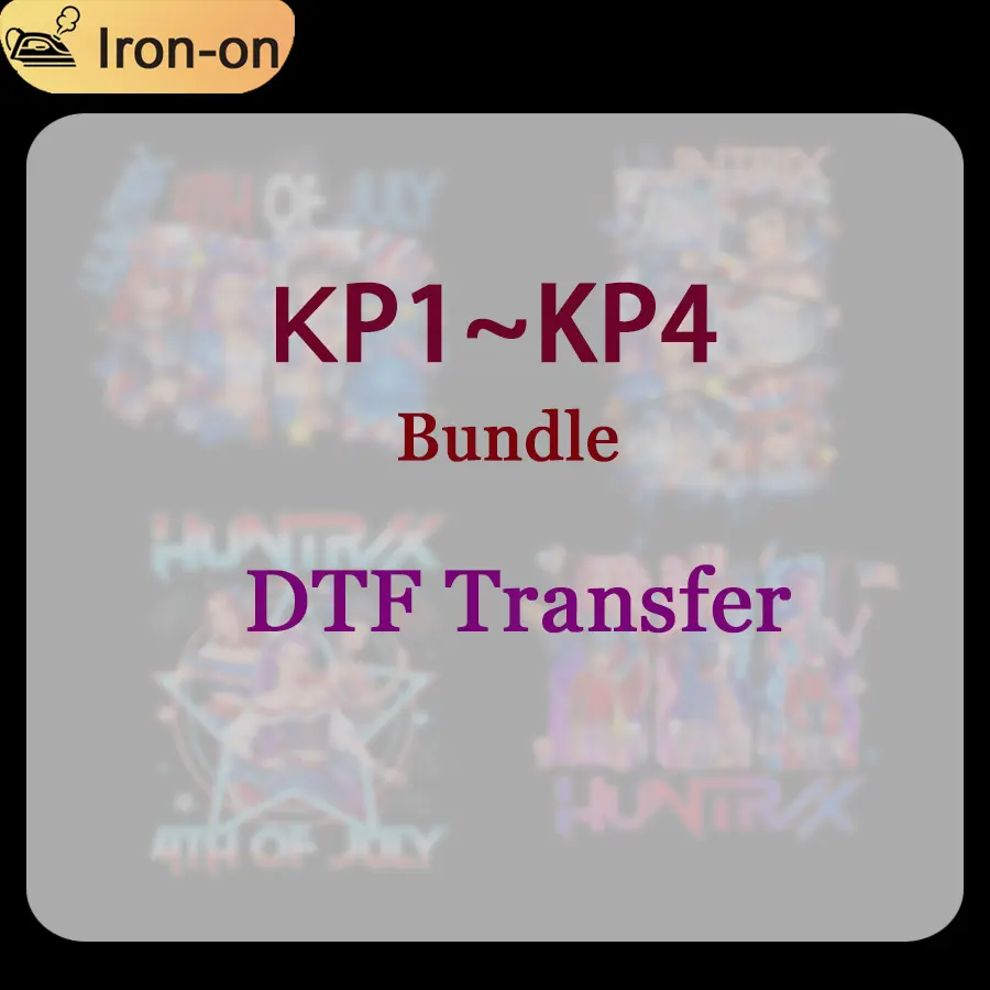 KP1-KP4 Bundle July 4th DTF Heat Transfer Stickers, Cute Idol Character Iron-On Decals for T-Shirts, Bags & Fabric – DIY Craft Supplies