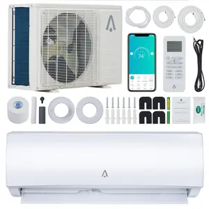 9000 BTU Ductless Mini Split Air Conditioner & Heater - 19 SEER2 Inverter - WiFi & Alexa Enabled - 115V - Covers up to 550 Sq.Ft - Self-Cleaning - Remote Control - Wall Mounted - Installation Kit Included