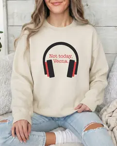 Funny Not Today Vecna Shirt Never Ending Story 2 Sides Sweatshirt Retro Graphic Crewneck Gift for Stranger Things Hoodie Unisex 100% Cotton Eco-friendly Breathable Solid Cotton Collection Pullover