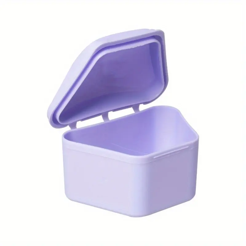 1pc Portable Denture Bath Case - Retainer & Denture Cleaner Cup for Soaking & Travel Cleaning - Storage Container with Secure Lid Cleansing Denture Care Tool