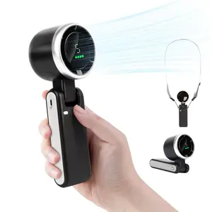 2026 Popular Portable Handheld Turbo Fan, 5 Gear Wind,Up to 6 Working Hours, 3 IN 1 Hand Fan Rechargeable with Air Turbo Tech Cooling Fan for Outdoor Activities, Travel, Working