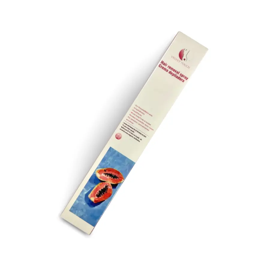 Velvet Touch Gentle Hair Removal Spray - Painless Facial Hair Remover for Sensitive Skin, Suitable for Body & Bikini Area, Papaya Scent, 100ml, Gentle Removal Shaving