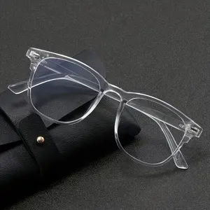 Unisex Oval Full Frame Blue Light Glasses, Transparent PC Frames and Lenses, Comfortable Plastic Hinges, Ideal for Computer, Gaming, TV, Phone Use, Lightweight Eyewear