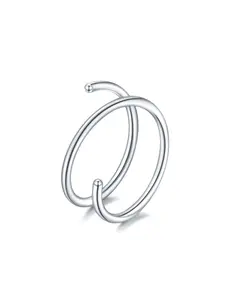 Double Hoop Nose Filled Spiral Nose Ring, Minimalist Stainless Steel Jewelry, Trendy Body Piercing Accessory, Unisex Design