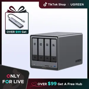 【LIVE ONLY】UGREEN NASync DXP4800 Plus 4-Bay Desktop NAS, Intel Pentium Gold 8505 5-Core CPU, 8GB DDR5 RAM, 128G SSD, 1*10GbE, 1*2.5GbE, 2*M.2 NVMe Slots Diskless（Drives Not Included）,TikTokShopHolidayHaul