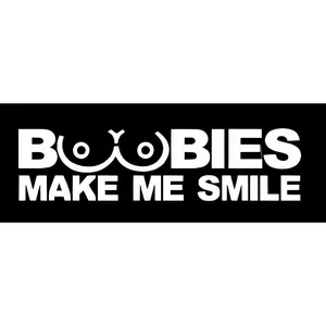Boobies Make Me Smile Funny Sarcastic Romantic Window Laptop Vinyl Decal Mirror Wall Bumper Stickers for Car 7" Inches