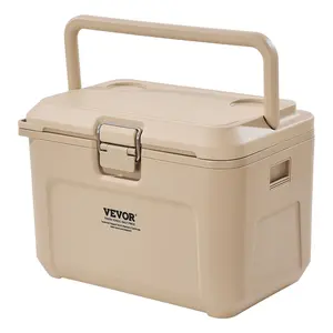 VEVOR Portable Cooler,  16.5 QT Hard Cooler with Ice Retention, Heavy-Duty Handles and Cup Holder, Lightweight Rigid Material Insulated Portable Cooler, Suitable for Family Picnics and Short Trips