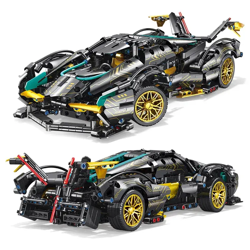 1:14 Technic Racing Car Building Blocks Set, Technical Assemble Bricks Vehicle Model Toy with Packaging, Car Theme Ideas for Adult DIY Hobbyists, Boosts Critical Thinking Skills, Improves Parent-Child Relationship, Motor and Remote Control Not Included