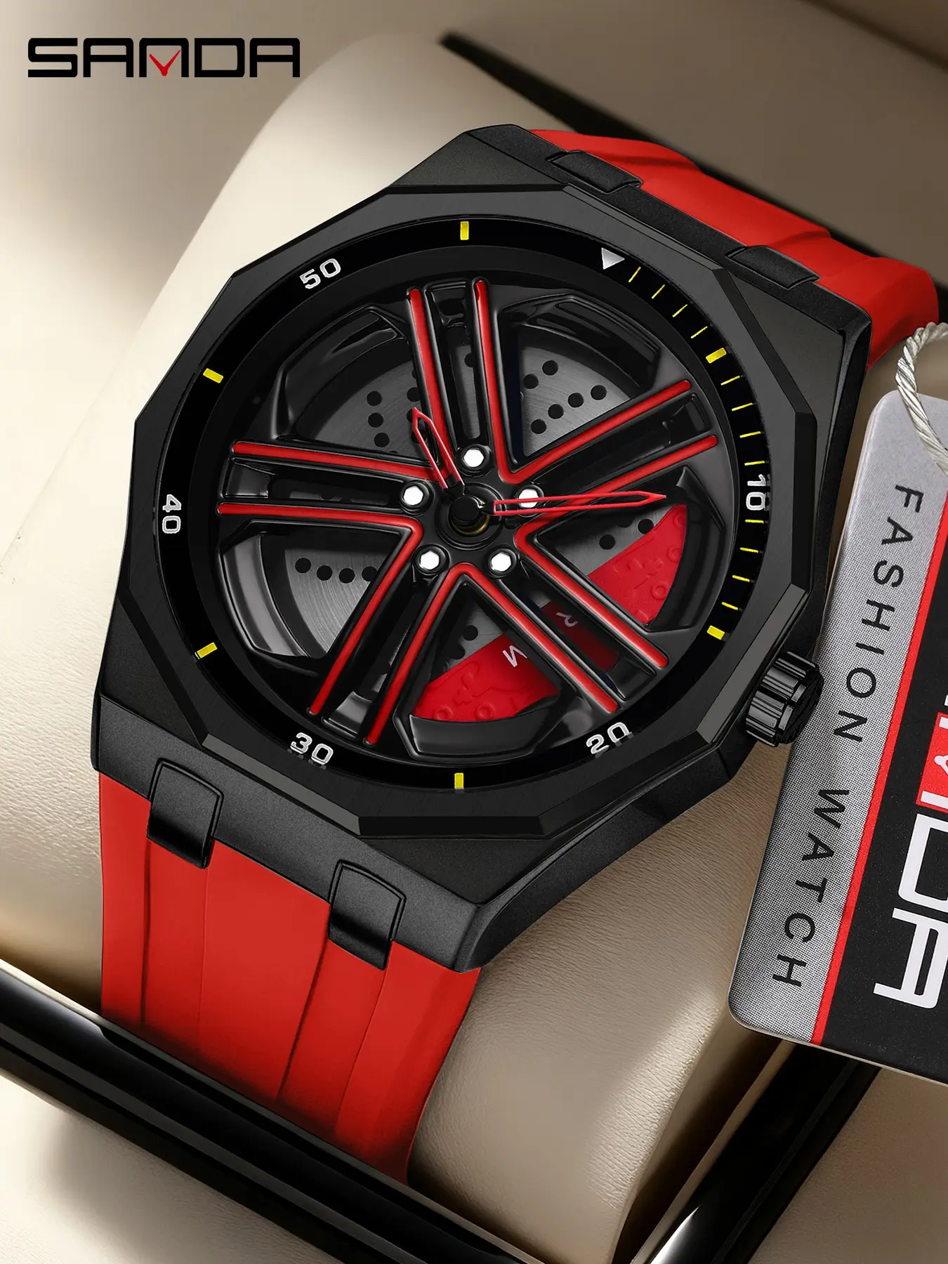 Men's Fashion High End Stylish Watch, Waterproof, Rotating Wheel Design, Sandblasted Alloy Multifaceted Student Watch, Trendy Casual Style, Quartz Wristwatch, Quartz Analog Watch, Quartz Wrist Watches