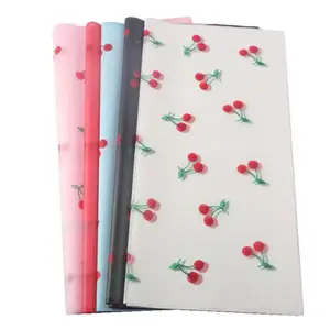 Cherry 20 Pcs Waterproof Korean Wrapping Paper for Floral Arrangements with Cherry Design