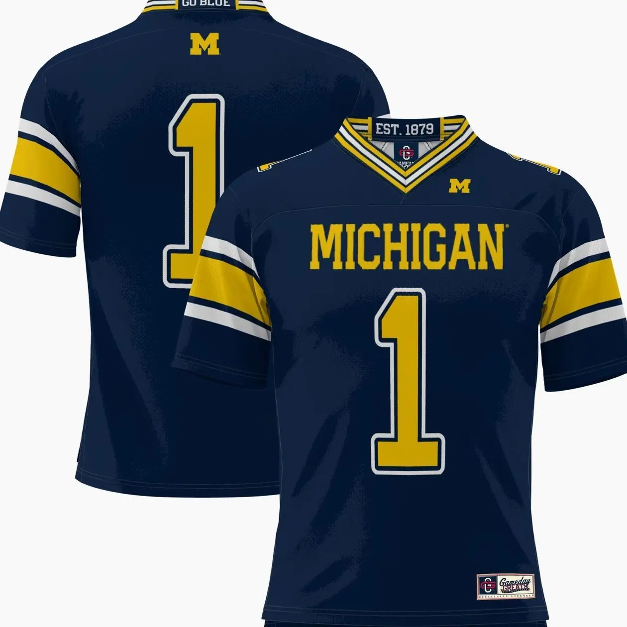 #1 Michigan Wolverines GameDay Greats Football Jersey - Navy Men Football Jesey