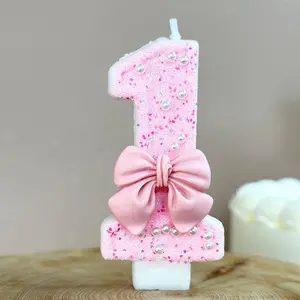 Creative Bow Birthday Candle, for, 1 Count Cake Decorating Candle, Birthday Gift for Mom and Girlfriend, Cake Decorating Supplies, Ornaments, Cake Decoration