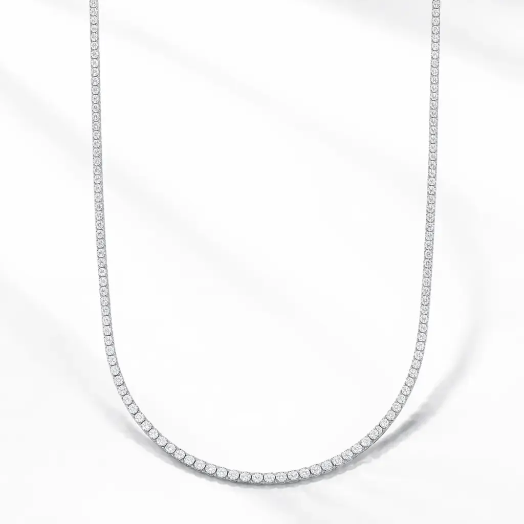 1pc Gold Statement Diamond Tennis Necklace - 1-Piece Unisex Adult, 18-22in Long Elegant Tennis-Cuban Link (20in Option), Thick Edge Anti-Deformation Durability, Luxurious Shine, Everyday Wear Accessory, Valentine's Day Gift