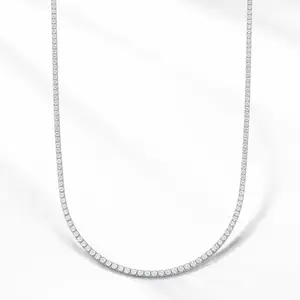 1pc Diamond Tennis Necklace, Unisex, Thick Bottom Edge Anti-Deformation, Suitable For Men & Women, Tennis & Cuban Link Chain, Cuban Link Design, 18-22 Inches, Gift For Valentine's Day, Father's Day, Holidays, Party