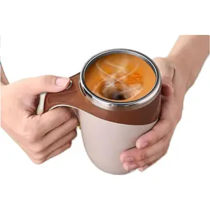 【Birthday gift】Rechargeable Self-Stirring Coffee Mug,Upgrade, Automatic Magnetic Stirring, Stainless Steel, Portable, with Lid for Coffee Powder, Milk, Tea, Cocoa,Valentine's Day gift