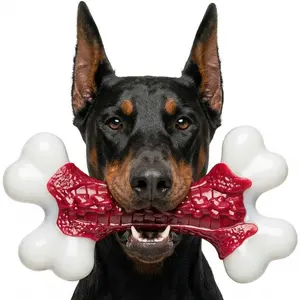 Tough Dog Toys for Aggressive Chewers Large Breed - 8'' Beef Flavor Indestructible Nylon Dog Chew Toys for Large Dogs, Heavy Duty Dog Bone Keep Busy, Teething Dental Care Toy Dog Birthday Gift