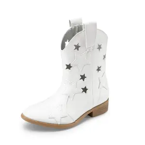 DREAM PAIRS Girls Cowgirl Boots Cowboy Western Mid Calf Star Boots for Kids Glitter Western Cowgirl Boots
