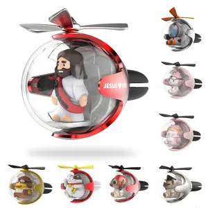 Christian Gift Helicopter Car Air Freshener – Includes 4 Extra Scent Pods (Cologne & Ocean), Long-Lasting Car Diffuser for Men for women -auto aroma,car fragrance,car spray,Car Accessories