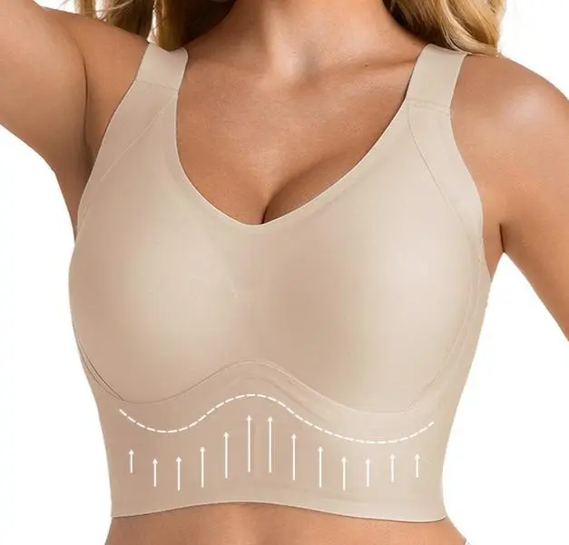 Soft Intention Plus Size Back Fat Smoothing Jelly Bra 7 Row Hooks, Seamless, Everyday, Push Up