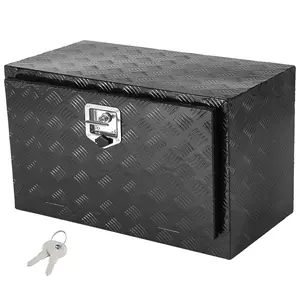 VEVOR Underbody Truck Box,  30" x 14" x 16" Pickup Storage Box, Heavy Duty Aluminum Diamond Plate Tool Box with Lock and Keys, Waterproof Trailer Storage Box with T-Handle Latch for Truck, Van, Trailer