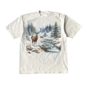 Retro Deer Snowy Nature 90s Shirt, Vintage Mystical Deer Nature Camping Outfit, Boho Unisex Adult Shirt, Nature Wildlife Shirt, Hunter Shirt Tops