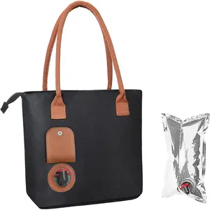 Wine Tote Bag, Beach Cooler with Spout, Drink Purse Travel Bag Ideal as Travel Gift for Picnic, BYOB, Party, Dinner, Pool