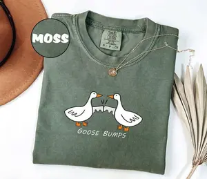 Comfort Colors Goose Bumps Shirt, Funny Silly Goose T-shirt, Sarcastic Goose Lover Tee, Cute Goose Couple Clothing Gift