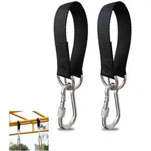 2 Pack Tree Swing Straps Hanging Kit 50cm 400lbs Heavy Duty Belt with Safer Lock Snap Hook Clip Carabiner Connector for Hammock Punching Bag Swings Chair Seat Gym Bar Handle  Outdoor