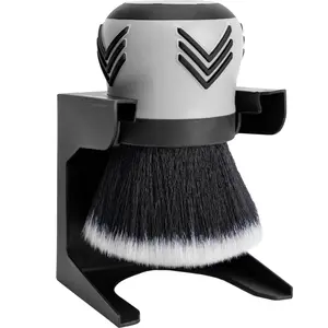 VIKING Car Cleaning Brush for Car Detailing Kit, Super-Soft Bristles for Interior Detail and Cleaning, 5 Inch Diameter, Black/Grey, Storage Stand Included