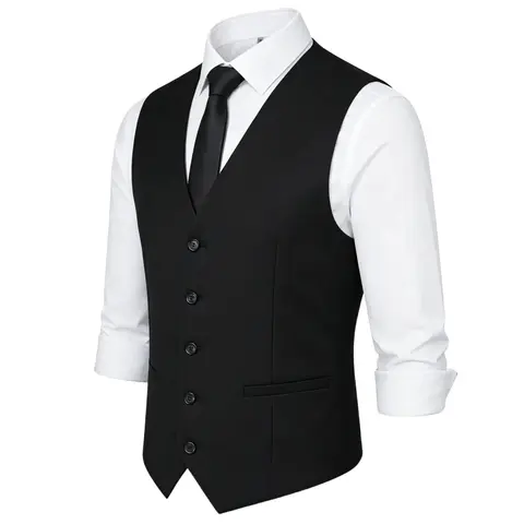 TweedLad Men's Slim-Fit Tweed Vest - Sleeveless, Button Closure, All-Season Formal Business Top, Fitted Sleeveless Men's Suit Separates