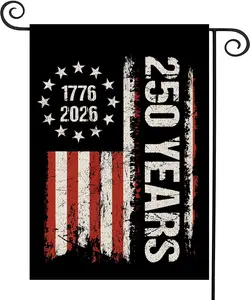 new2026! 250 Years Anniversary Garden Flag,Blessings 250th Freedom Patriotic Banner Double, Sided with Stars and Stripes Design,1776-2026 Commemorative, 12x18 Inch
