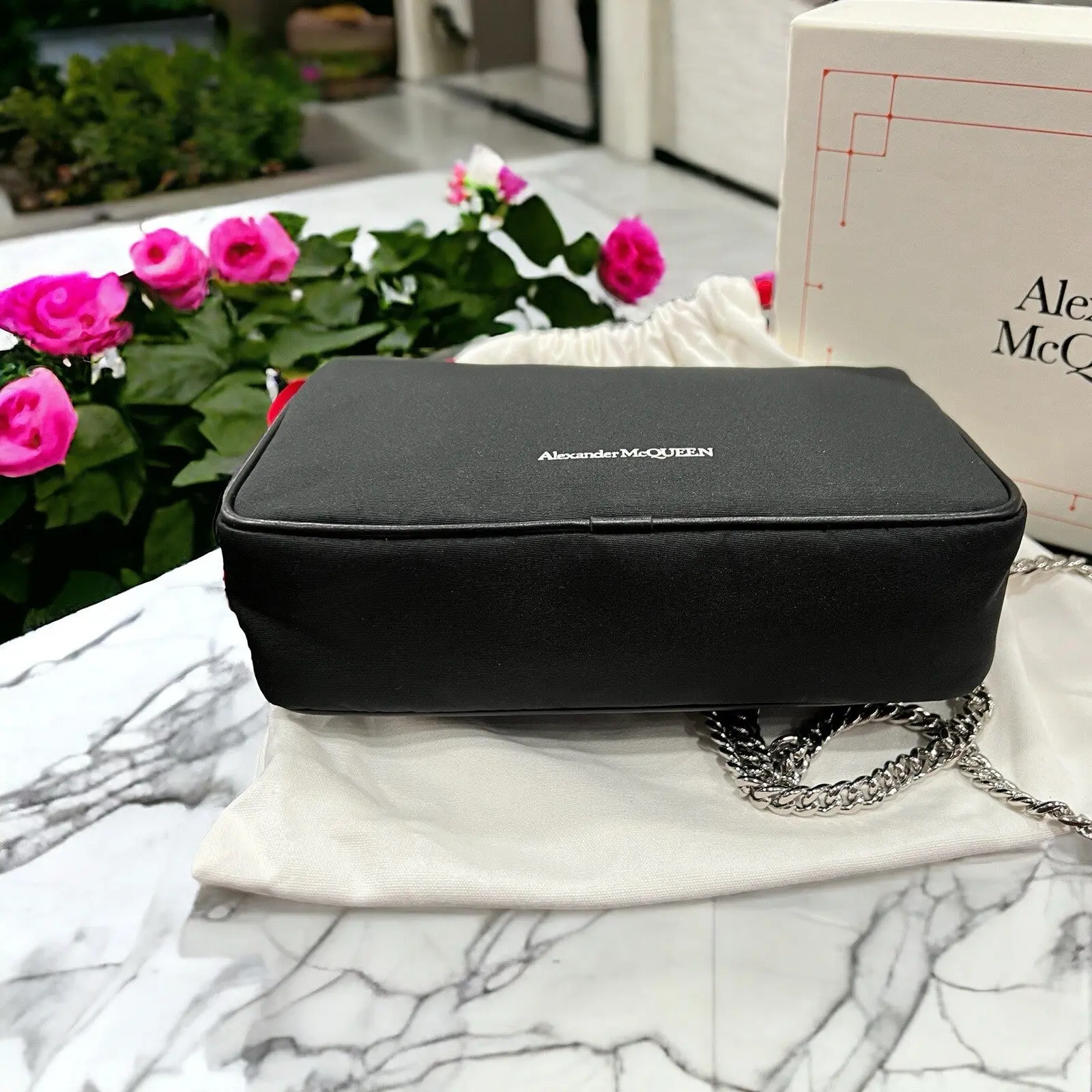 Alexander McQueen Black Nylon Skull/Logo Crossbody NIB - TikTok Shop