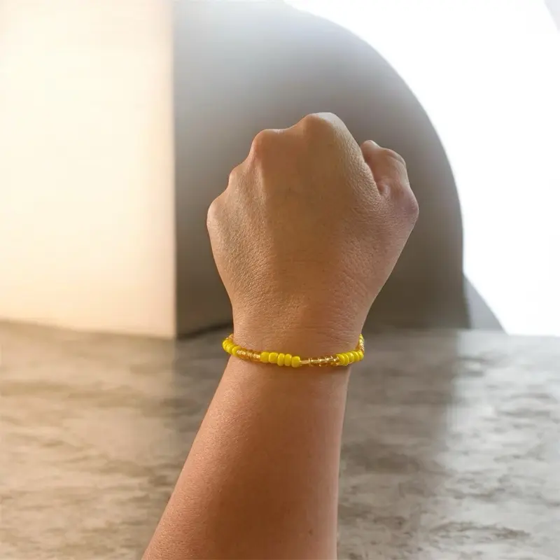 Oshun Religious Bracelet - Yellow Beaded Design for Spiritual Wear