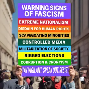 Fascism Warning Sign, Anti-Trump Printable, No Kings Protest, No Kings Protest Sign, Protect Democracy