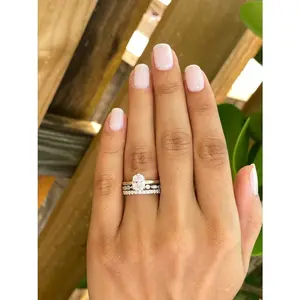 1 Carat Oval Cut, 3-Piece Wedding Ring Set