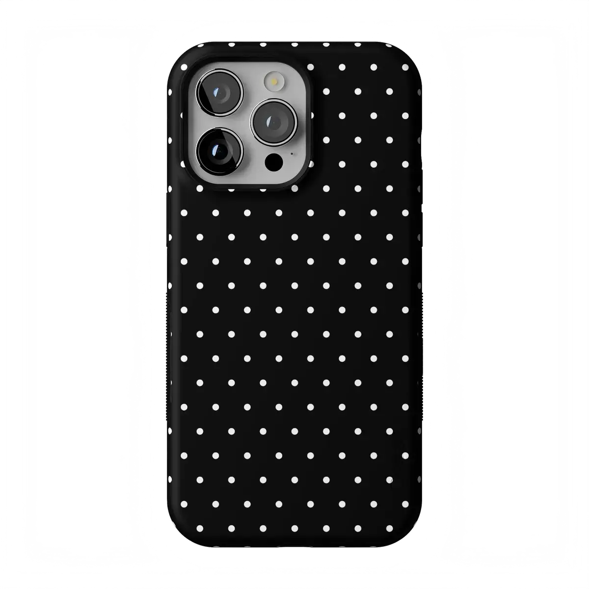 Casely iPhone 14 Pro Case | On the Dot | White Polka Dot | Bold Protective Design | Compatible with MagSafe