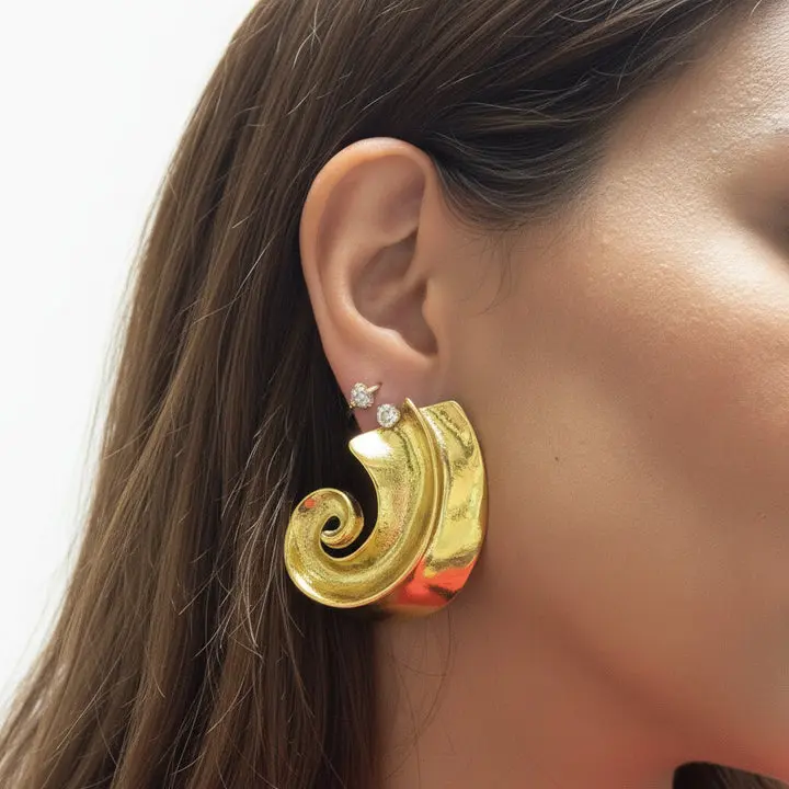 Golden Swirl Earrings