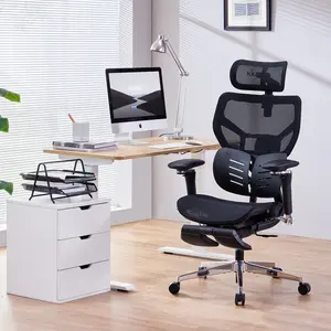 MUSSO X700 Glide Track Ergonomic Mesh Office Chair – Adjustable Lumbar Support, 6D Armrests, 4D Headrest & Footrest-A