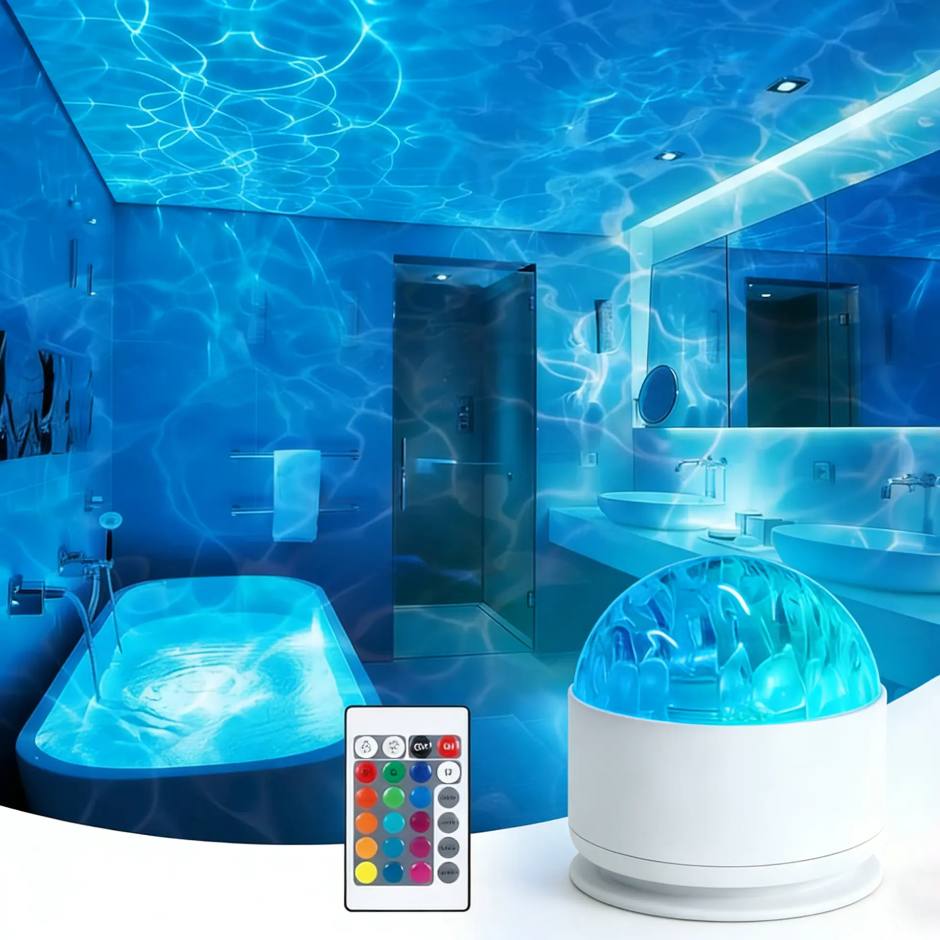 Aurora/ Water Ripple Projector Light,USB Rechargeable, LED Projector Lamp with Remote Control, EasterEggLight Northern Lights Ambient Light, Room Decor, Living Room Decor, Decorative Light Gift tiktokshopsummersale