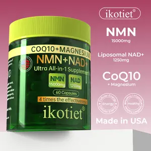 IKOTIET Vegetarian Capsules — a liposomal blend of NMN, NAD+, CoQ10, and magnesium glycinate, designed to support daily wellness and metabolic function.