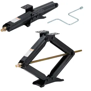 2 Pack RV Scissor Stabilizer Jacks, 5000 Lbs Each, 4-24 Inch Height Range, Easy Crank, Fast Setup, Anti Wobble, Heavy Duty Steel for Camper Trailer Truck